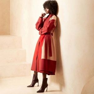 Banana Republic BR x Harbison Wool & Cashmere Color-Block Robe Coat